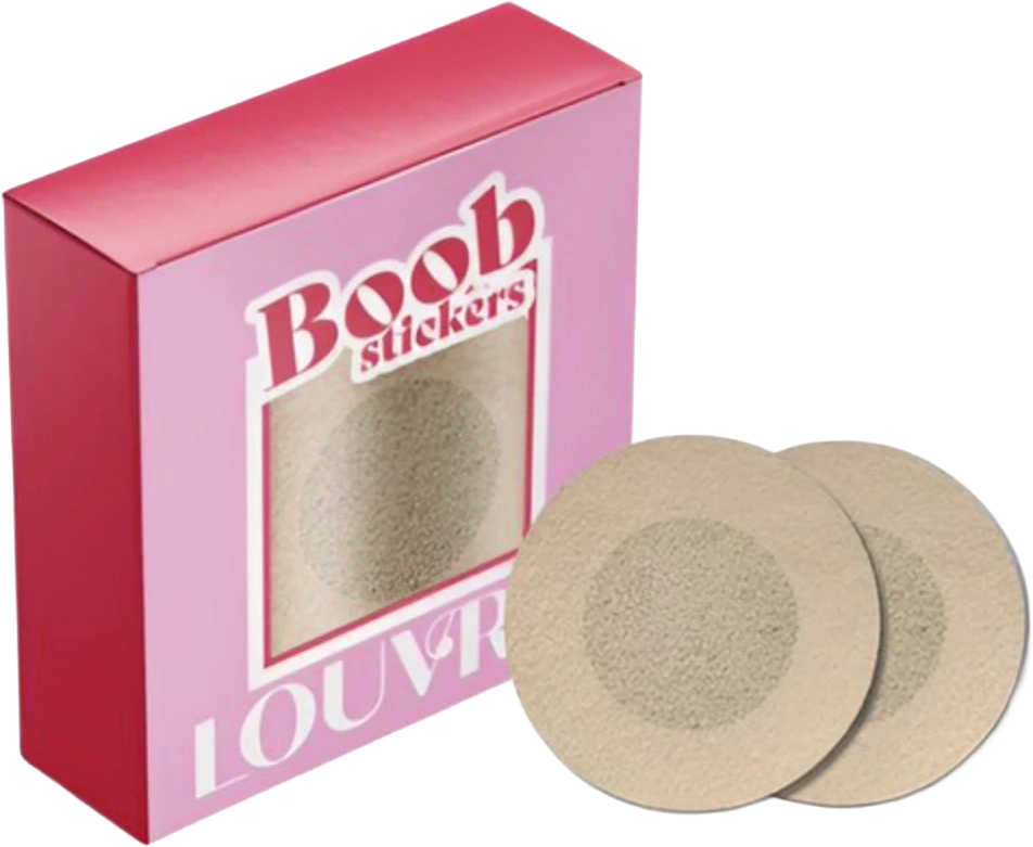 Louvro boob stickers with original packaging